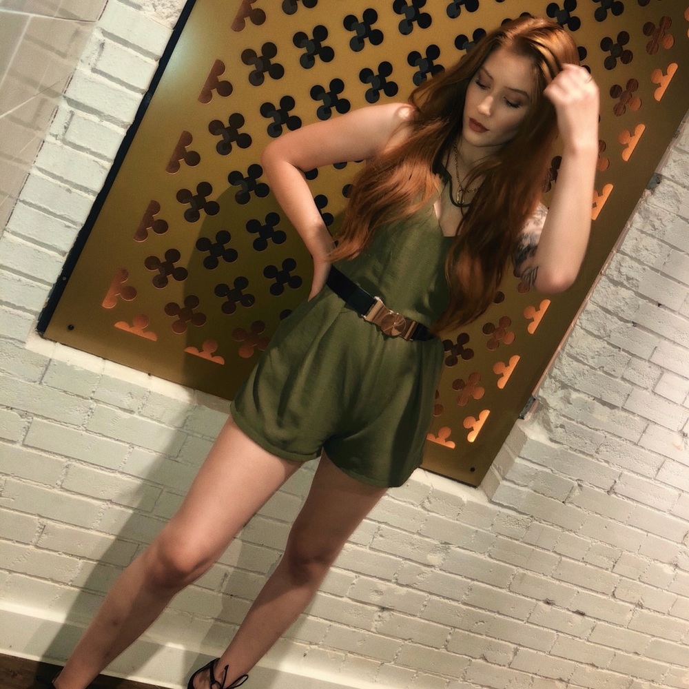 Blush green romper